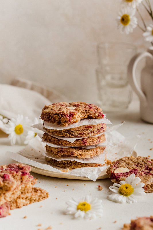 Galletas de avena frambuesa chocolate blanco