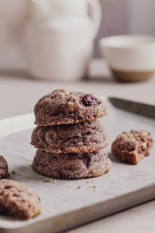 Galletas de arándanos, limón y chocolate blanco