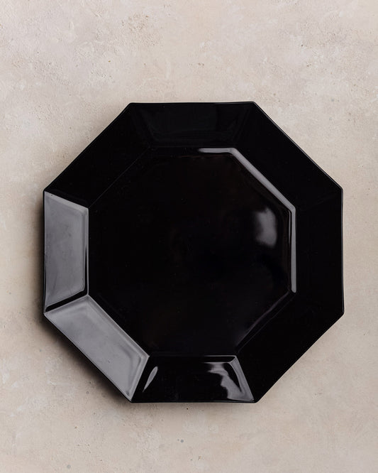 Plato octagonal negro XL